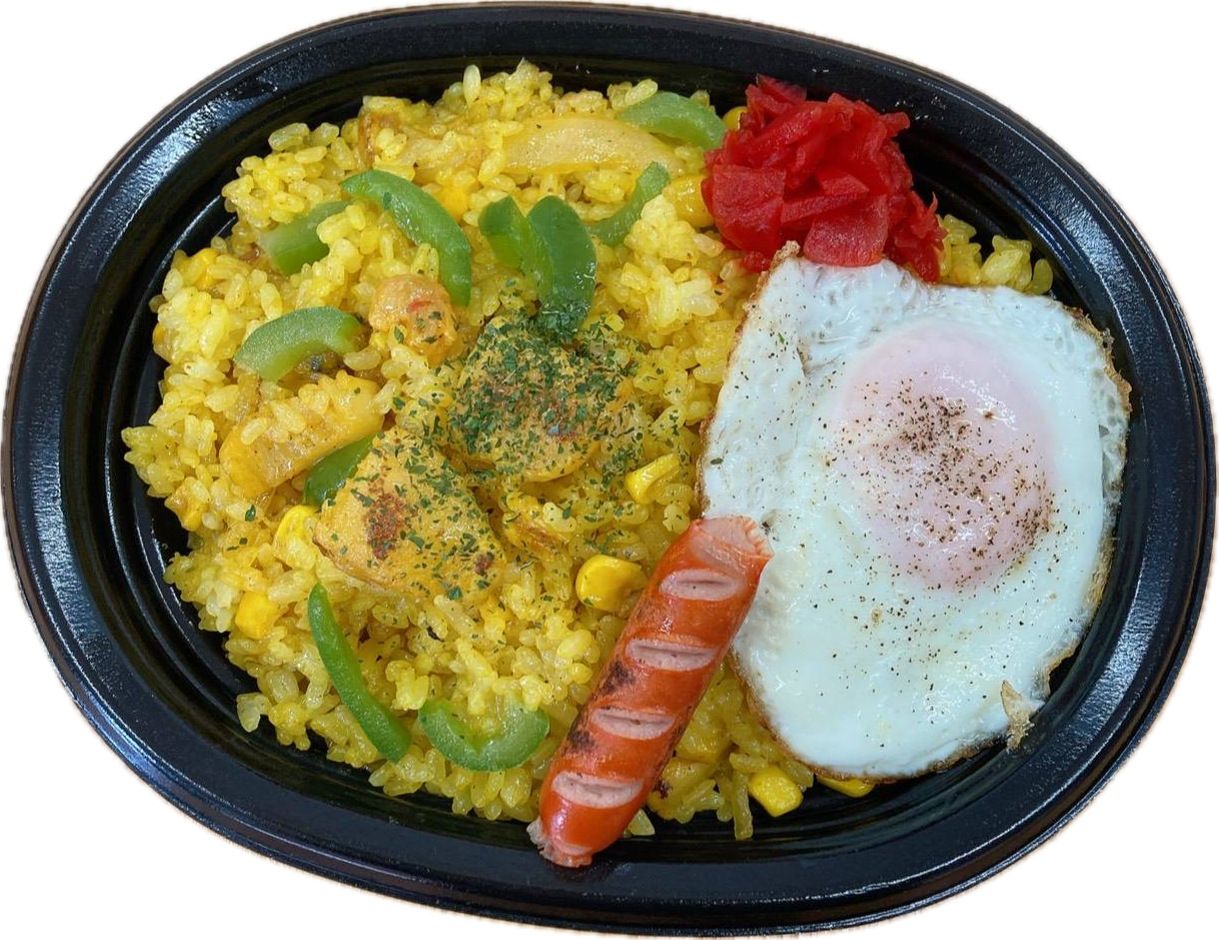 シーフードパエリア目玉焼き付き　６５０円